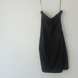 Limited NWT Strapless Charcoal Dress Pockets XS